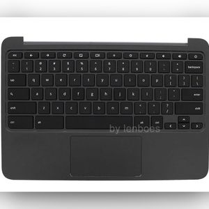 Rinbers for HP Chromebook 11 G4 EE Black Palmrest Upper Case with Keyboard